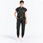 Women's Stand Collar Scrub Set with Jogger Pants | G&P