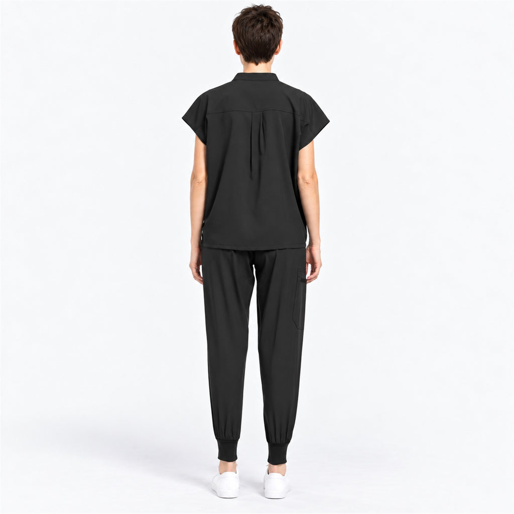 Women's Stand Collar Scrub Set with Jogger Pants | G&P