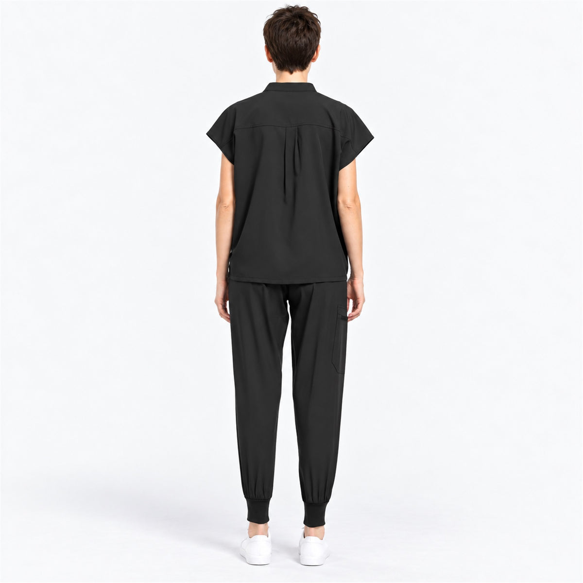Women's Stand Collar Scrub Set with Jogger Pants | G&P