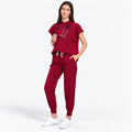 Women's Stand Collar Scrub Set with Jogger Pants | G&P