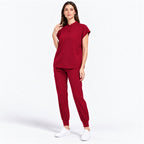Women's Stand Collar Scrub Set with Jogger Pants | G&P
