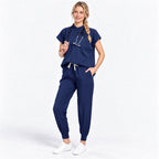 Women's Stand Collar Scrub Set with Jogger Pants | G&P