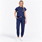 Women's Stand Collar Scrub Set with Jogger Pants | G&P