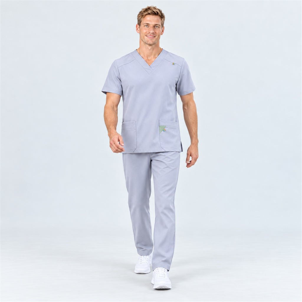 Men's V-Neck Scrub Set with Contrast Pocket Detail | G&P