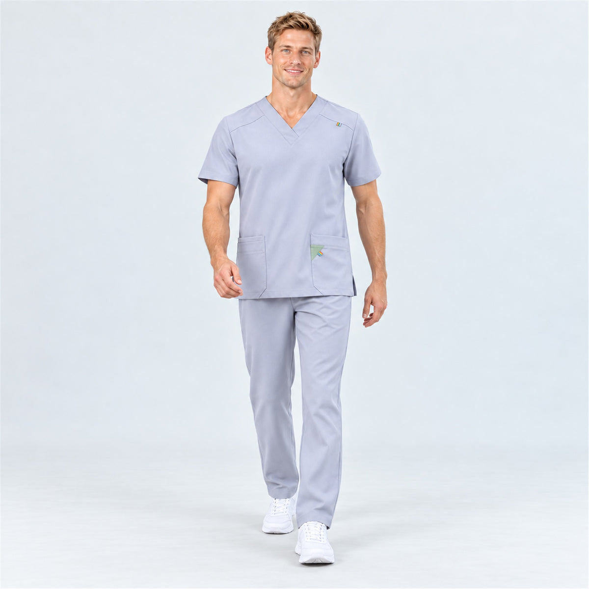 Men's V-Neck Scrub Set with Contrast Pocket Detail | G&P