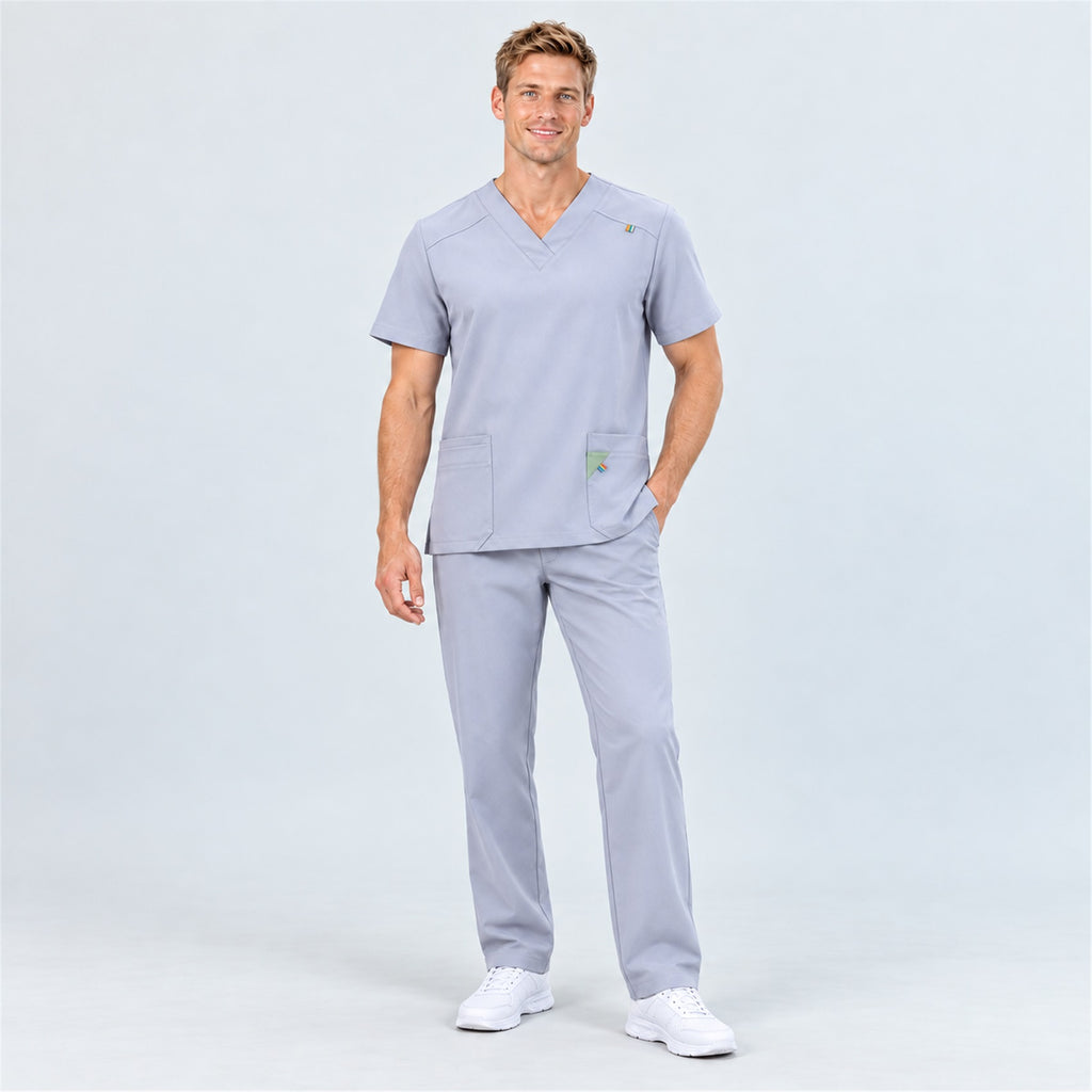 Men's V-Neck Scrub Set with Contrast Pocket Detail | G&P