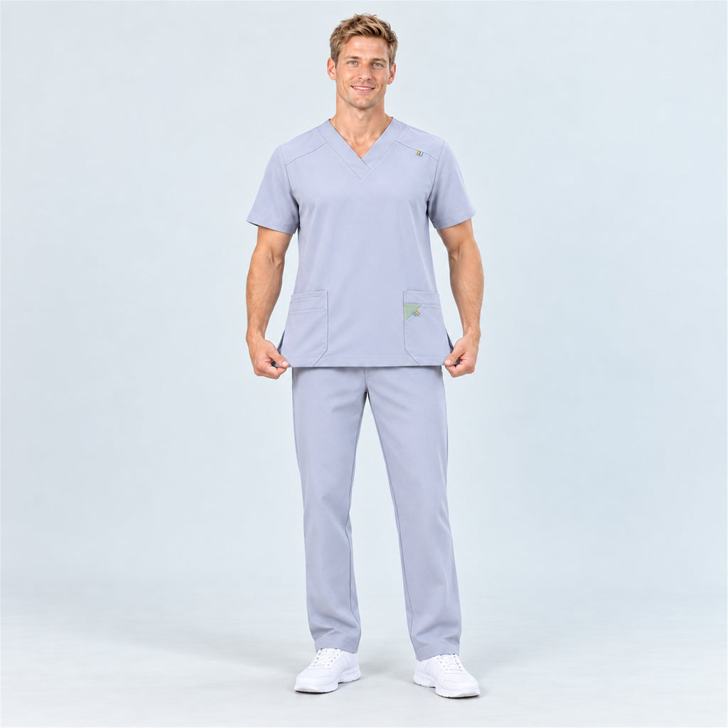 Men's V-Neck Scrub Set with Contrast Pocket Detail | G&P