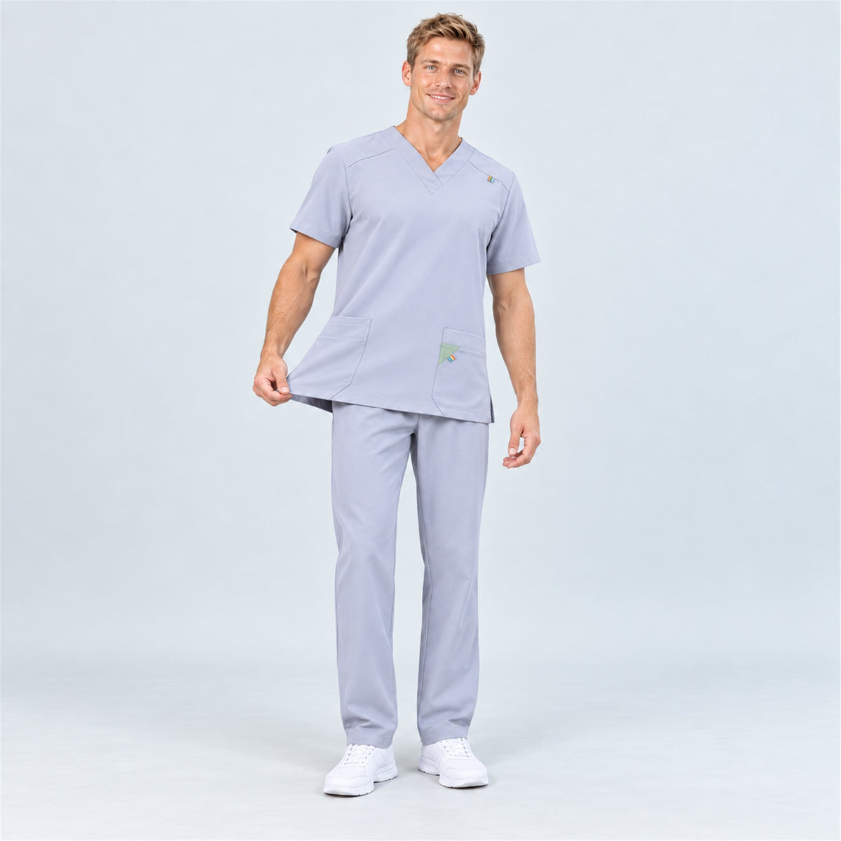 Men's V-Neck Scrub Set with Contrast Pocket Detail | G&P