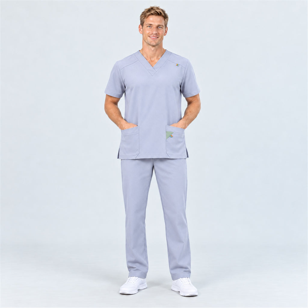 Men's V-Neck Scrub Set with Contrast Pocket Detail | G&P