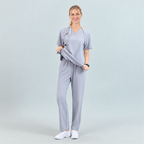 Women’s V-Neck Stretch Scrub Top with Contrast Pocket Detail | G&P