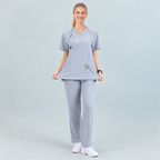 Women’s V-Neck Stretch Scrub Top with Contrast Pocket Detail | G&P