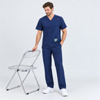 Men's V-Neck Scrub Set with Contrast Pocket Detail | G&P