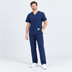 Men's V-Neck Scrub Set with Contrast Pocket Detail | G&P
