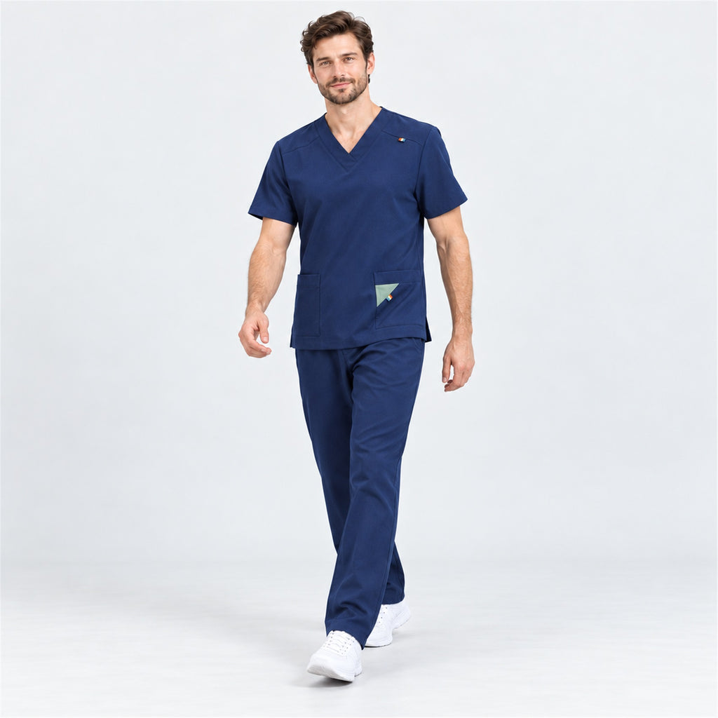 Men's V-Neck Scrub Set with Contrast Pocket Detail | G&P