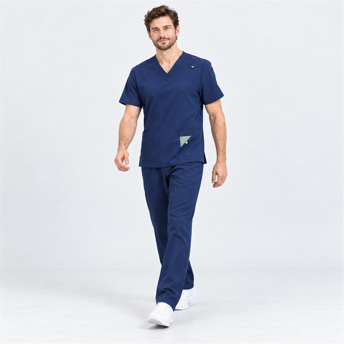Men's V-Neck Scrub Set with Contrast Pocket Detail | G&P