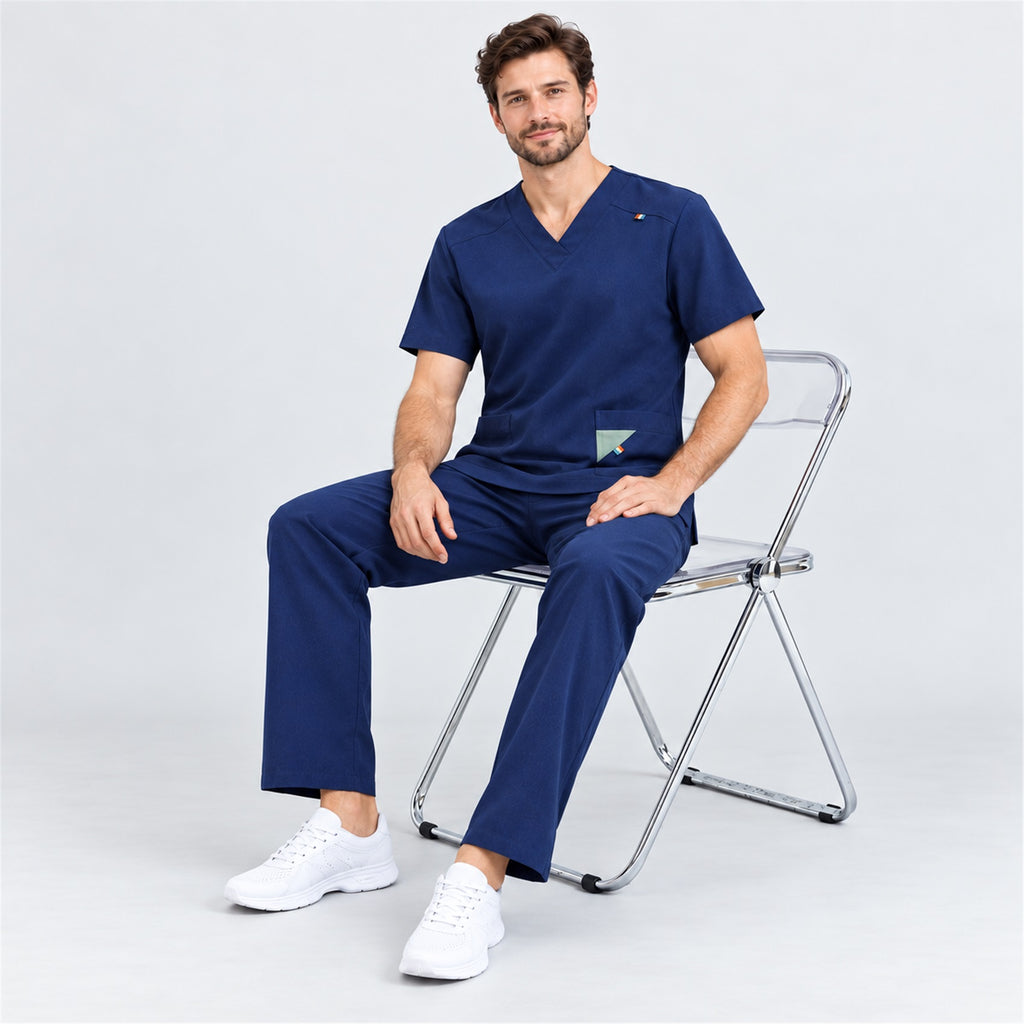 Men's V-Neck Scrub Set with Contrast Pocket Detail | G&P