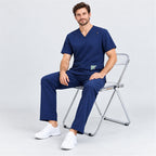 Men's V-Neck Scrub Set with Contrast Pocket Detail | G&P