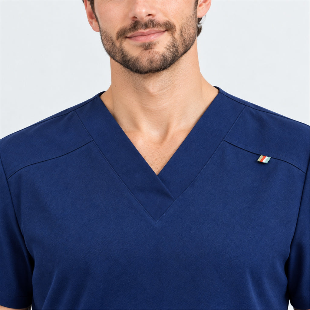 Men's V-Neck Scrub Set with Contrast Pocket Detail | G&P