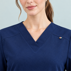 Women’s V-Neck Stretch Scrub Top with Contrast Pocket Detail | G&P