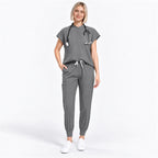Women's Stand Collar Scrub Set with Jogger Pants | G&P