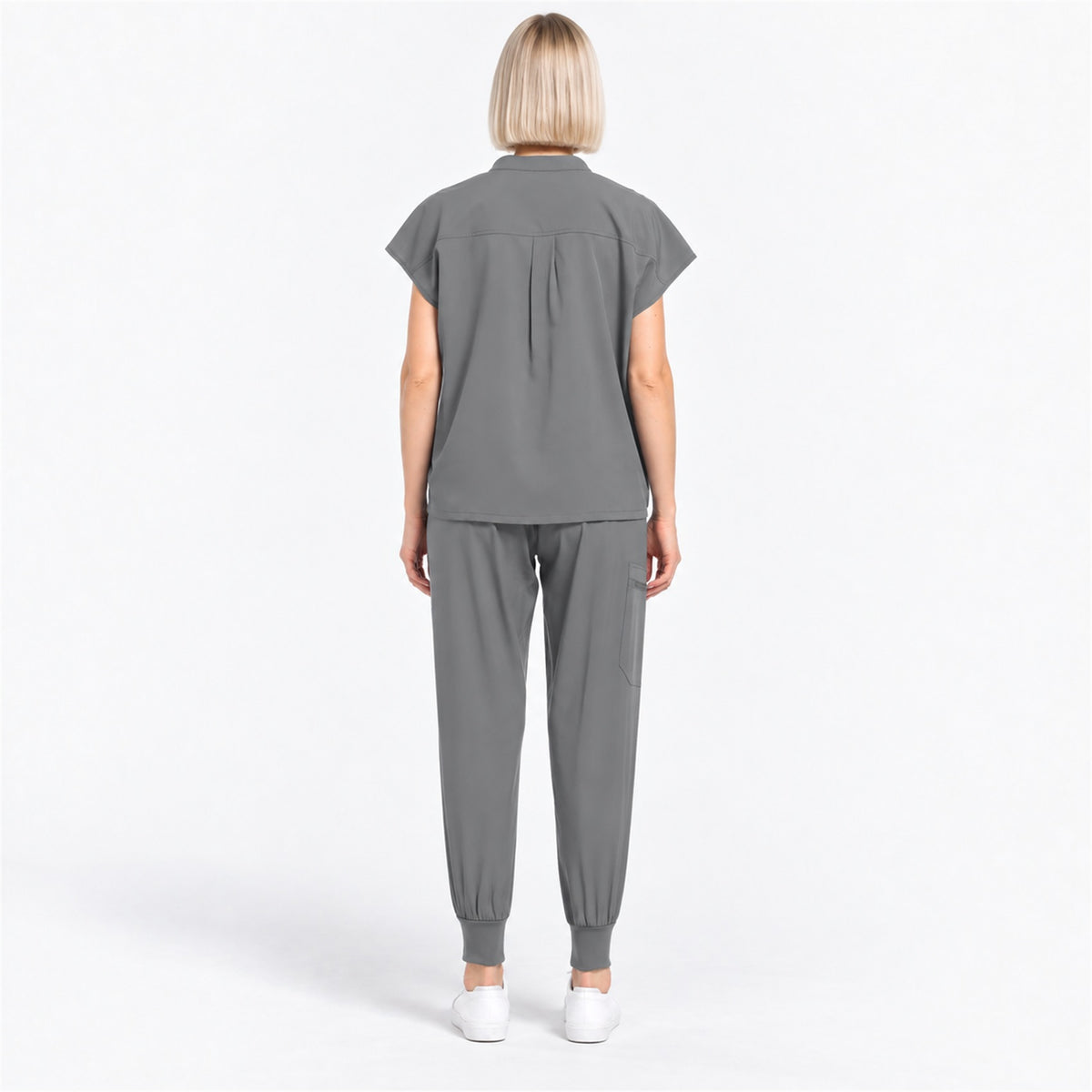 Women's Stand Collar Scrub Set with Jogger Pants | G&P