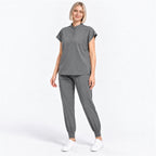 Women's Stand Collar Scrub Set with Jogger Pants | G&P