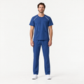 Men's Crew Neck Scrub Set with Contrast Piping | G&P