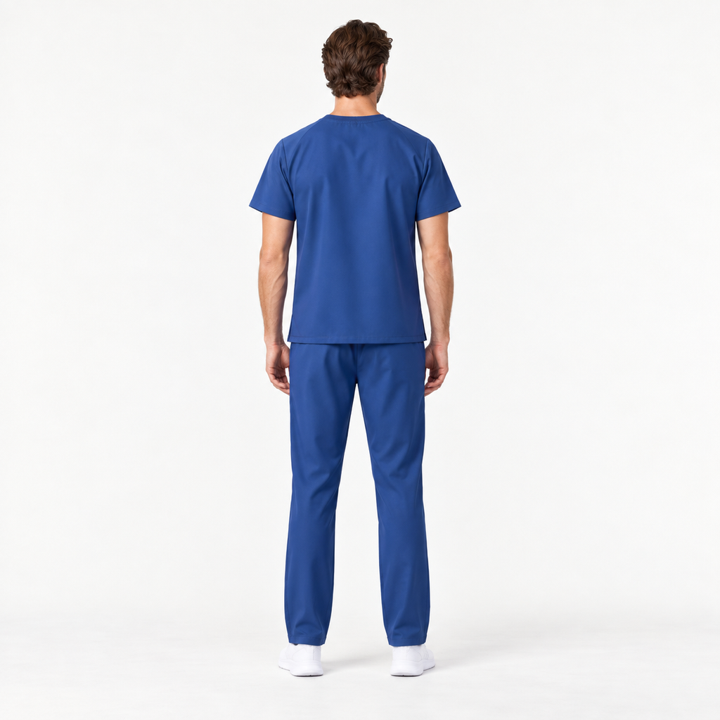 Men's Crew Neck Scrub Set with Contrast Piping | G&P