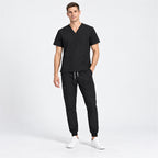 Men's V-Neck Scrub Set with Cargo Jogger Pants | G&P