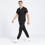 Men's V-Neck Scrub Set with Cargo Jogger Pants | G&P