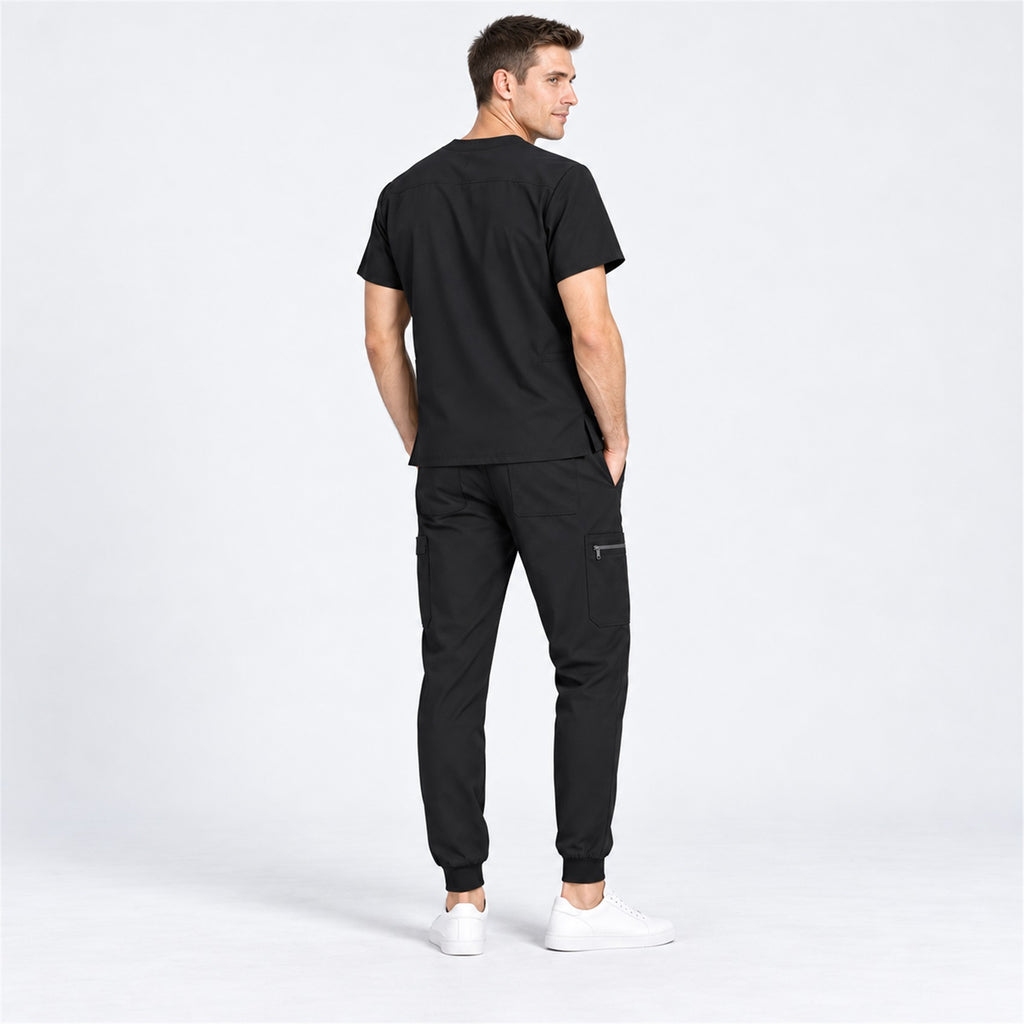 Men's V-Neck Scrub Set with Cargo Jogger Pants | G&P