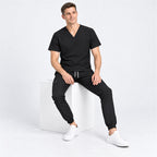 Men's V-Neck Scrub Set with Cargo Jogger Pants | G&P