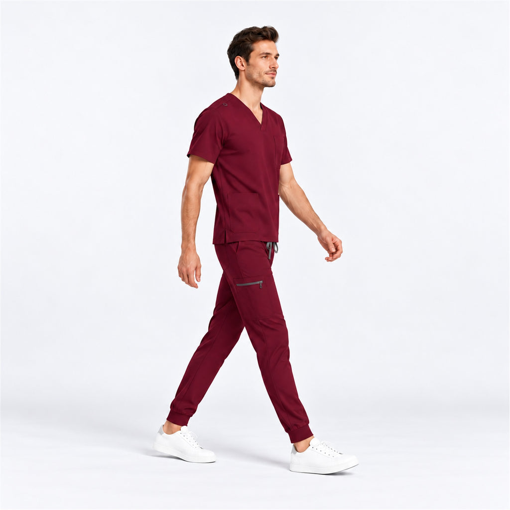 Men's V-Neck Scrub Set with Cargo Jogger Pants | G&P