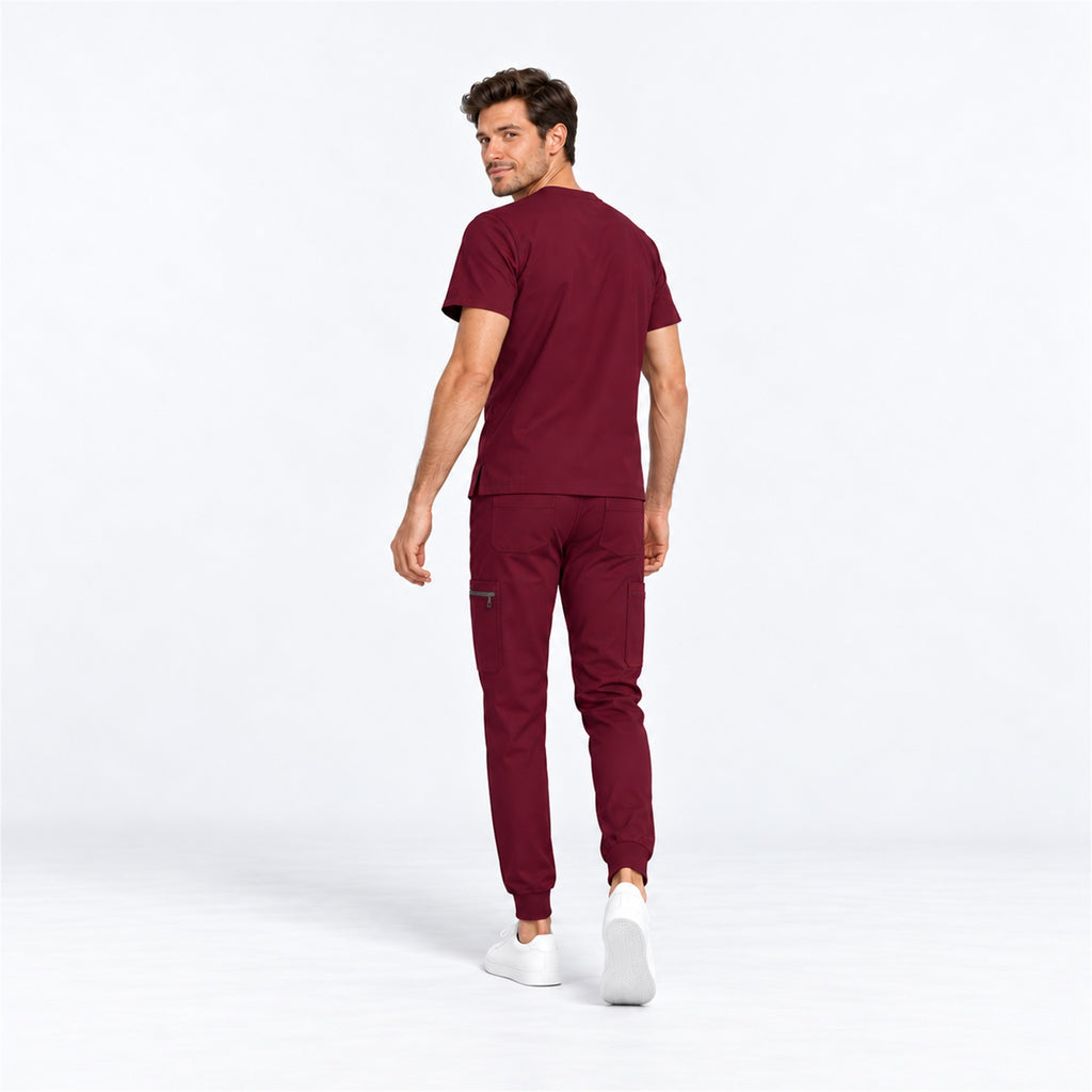 Men's V-Neck Scrub Set with Cargo Jogger Pants | G&P