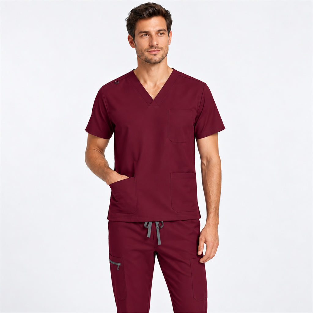 Men's V-Neck Scrub Set with Cargo Jogger Pants | G&P
