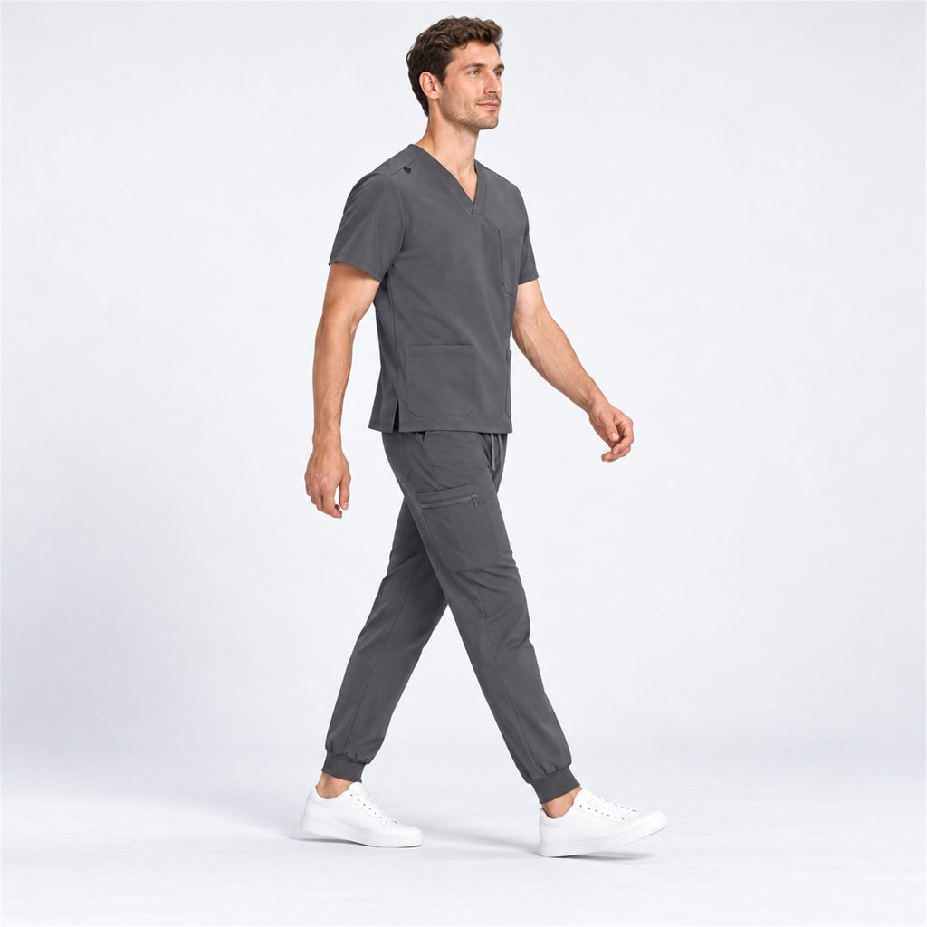 Men's V-Neck Scrub Set with Cargo Jogger Pants | G&P
