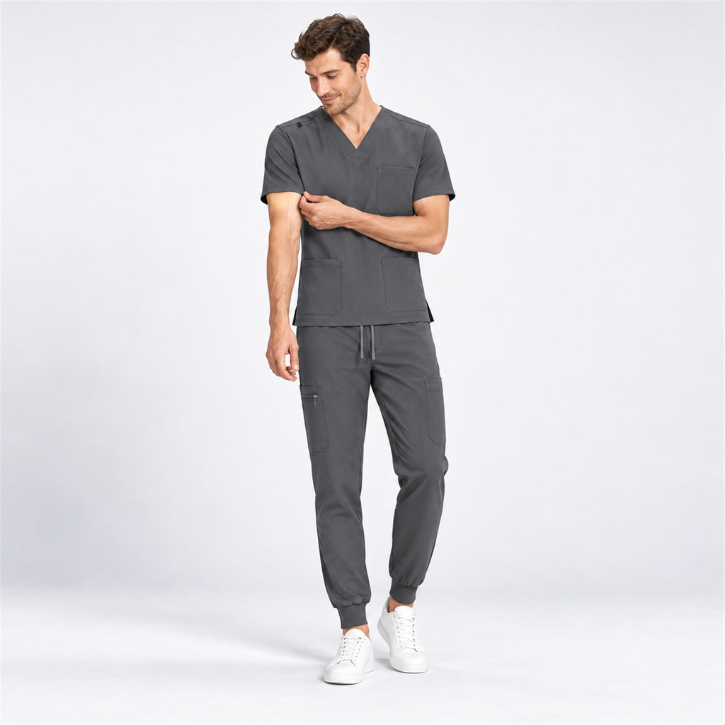 Men's V-Neck Scrub Set with Cargo Jogger Pants | G&P
