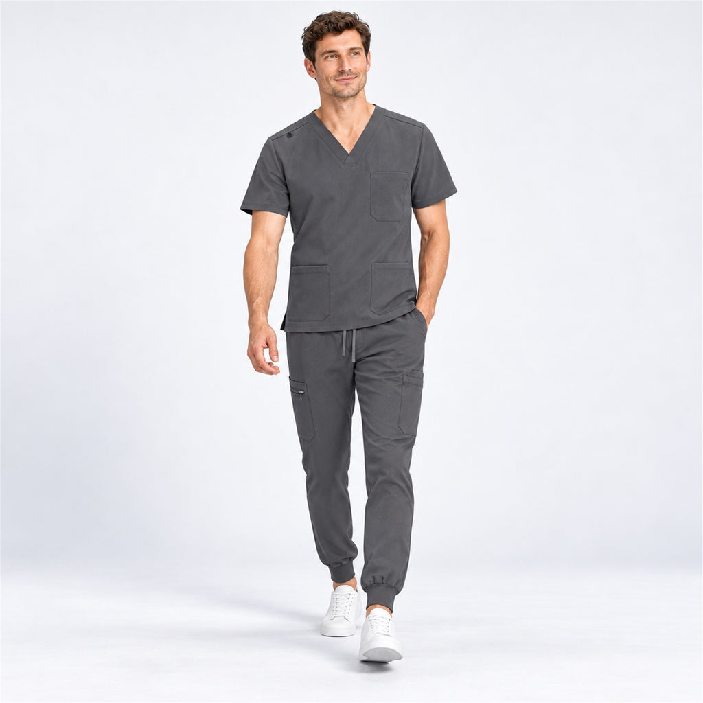 Men's V-Neck Scrub Set with Cargo Jogger Pants | G&P