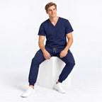 Men's V-Neck Scrub Set with Cargo Jogger Pants | G&P