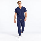 Men's V-Neck Scrub Set with Cargo Jogger Pants | G&P