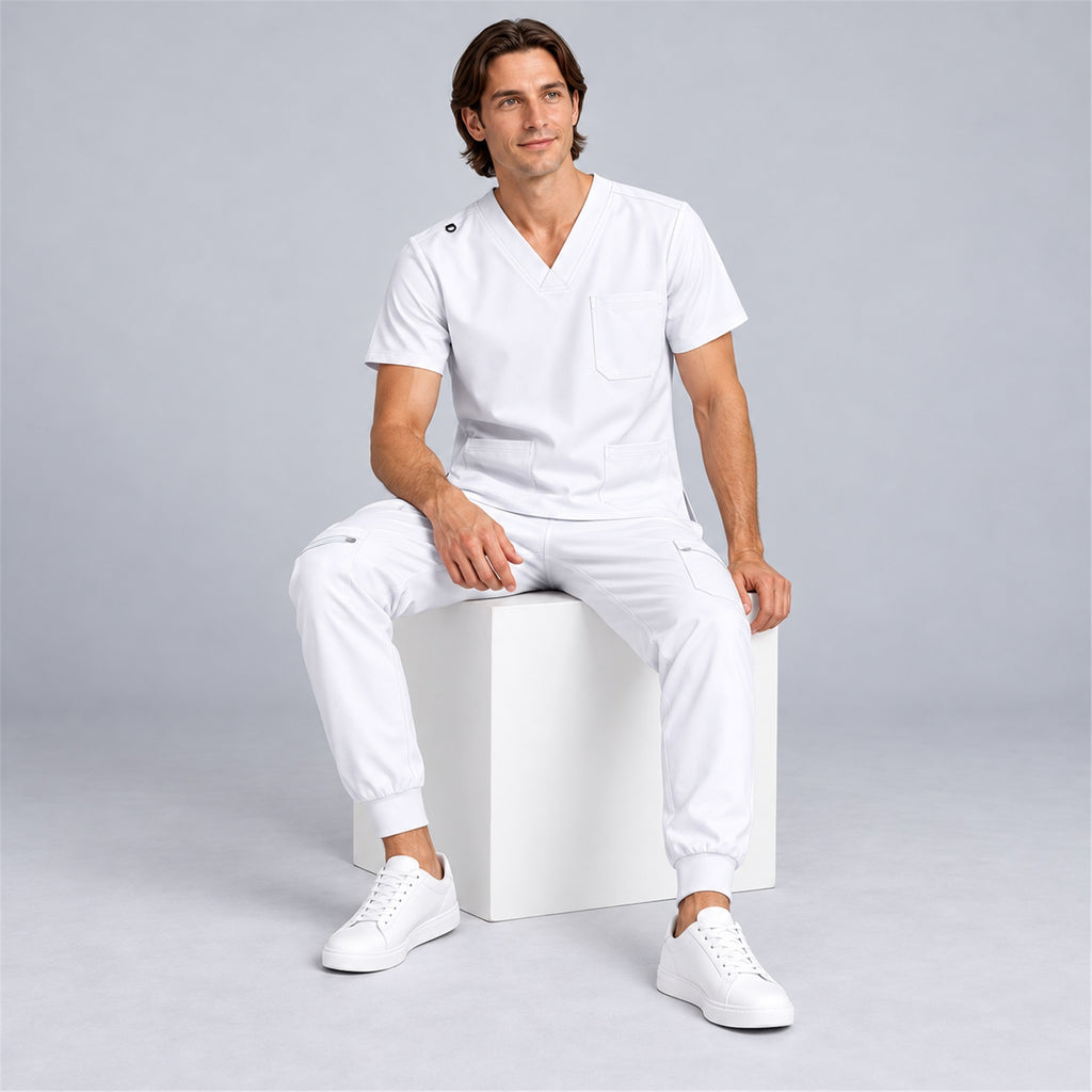 Men's V-Neck Scrub Set with Cargo Jogger Pants | G&P
