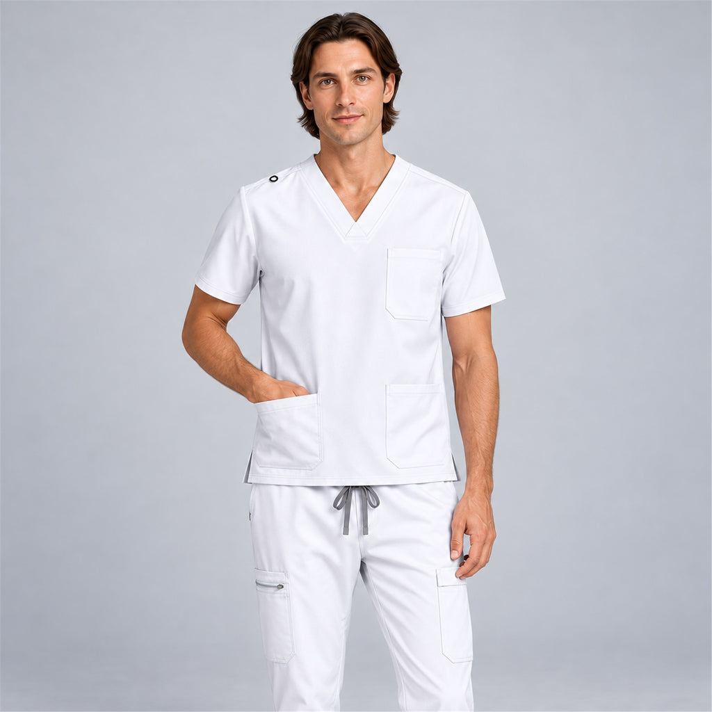 Men's V-Neck Scrub Set with Cargo Jogger Pants | G&P