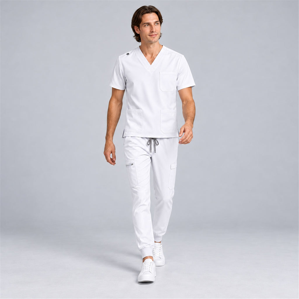 Men's V-Neck Scrub Set with Cargo Jogger Pants | G&P