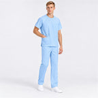 Men's Crew Neck Scrub Set with Contrast Piping | G&P