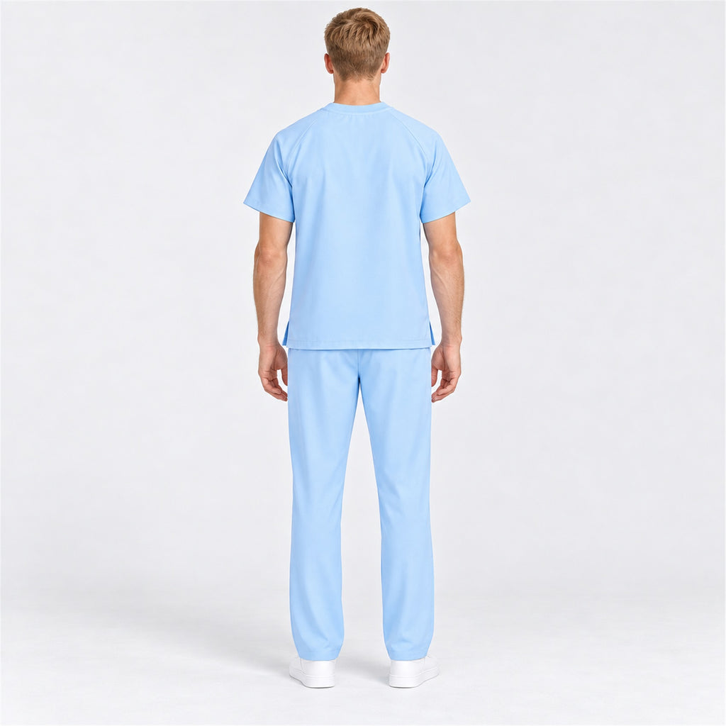 Men's Crew Neck Scrub Set with Contrast Piping | G&P
