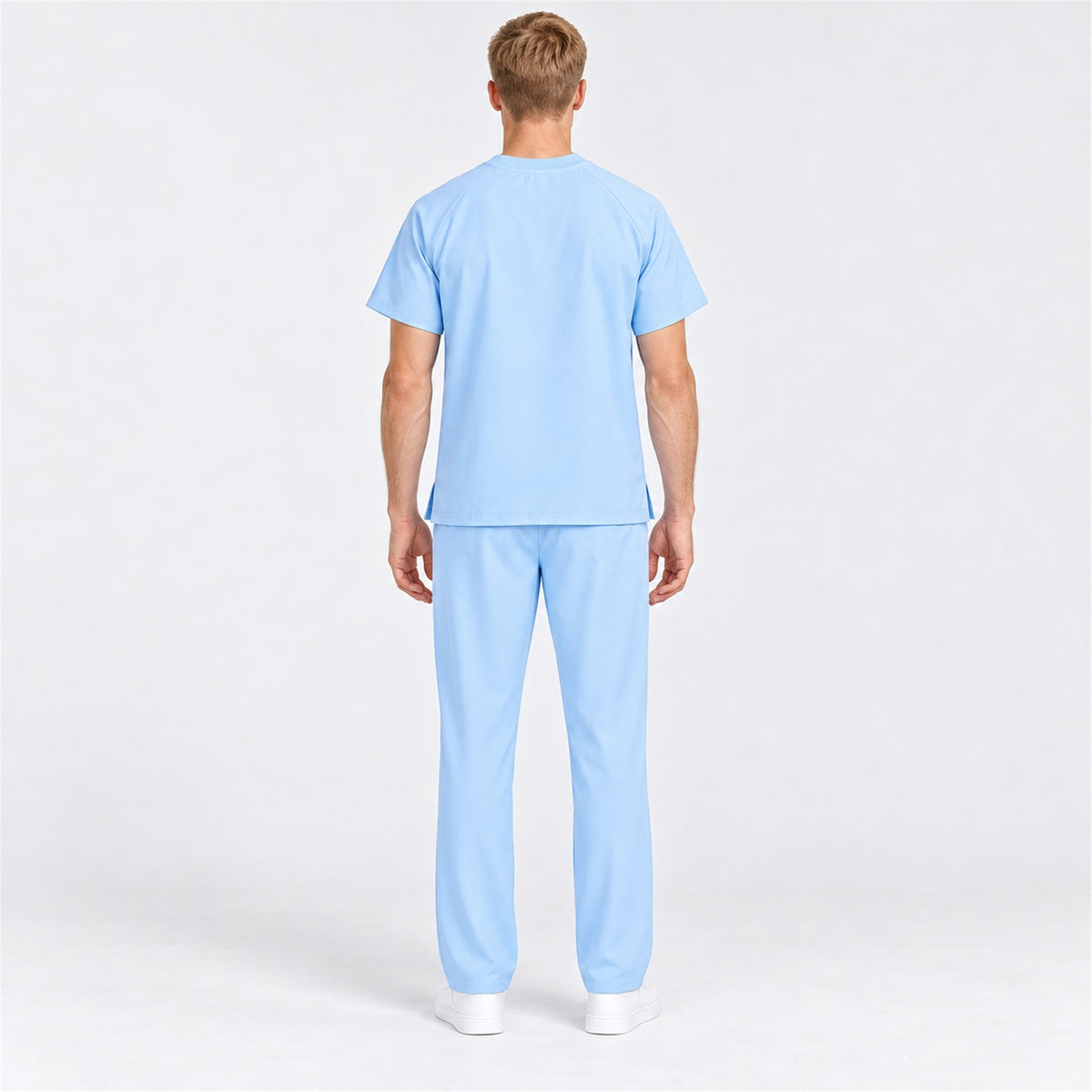 Men's Crew Neck Scrub Set with Contrast Piping | G&P