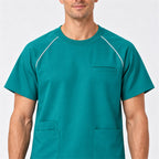 Men's Crew Neck Scrub Set with Contrast Piping | G&P