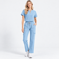 Women's Notch Neck Stretch Scrub Set with Cargo Pants | G&P