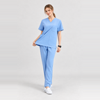 Women's V-Neck Stretch Scrub Top with 3 Pockets | G&P