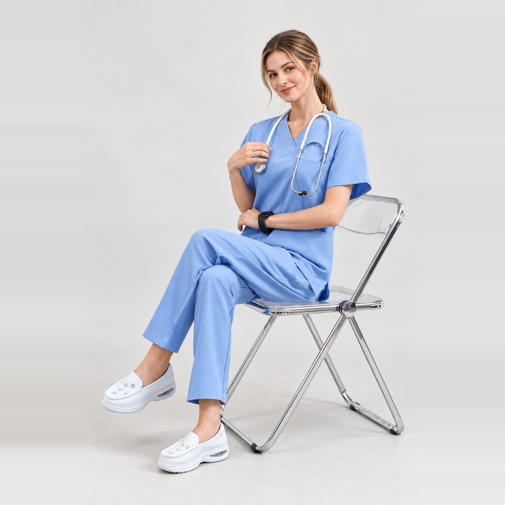 Women's V-Neck Stretch Scrub Top with 3 Pockets | G&P